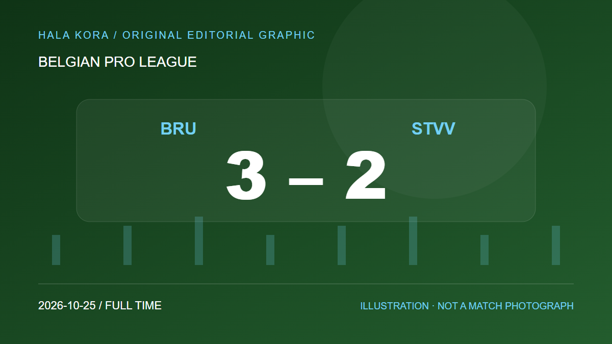 Original editorial illustration: Club Brugge vs Sint-Truidense, 3–2